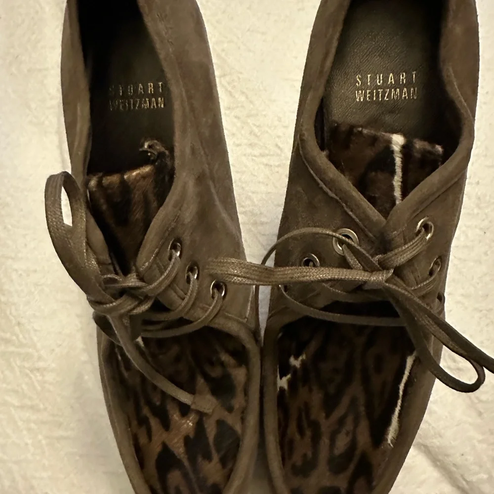 Stuart Weitzman Brown Wedges chunky Shoes - Picture 13 of 14
